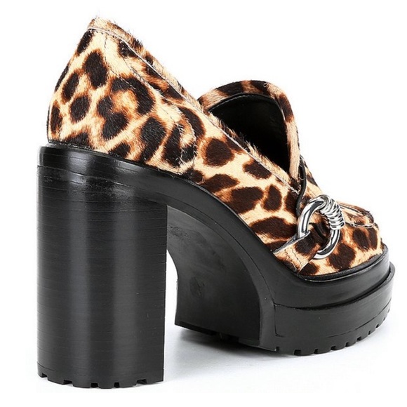 NWOB Gianni Bini Maxxwelle Leopard Print Faux Calf Hair Platform Loafers - Picture 12 of 12